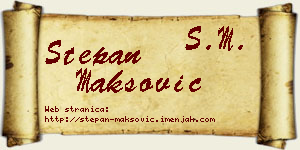 Stepan Maksović vizit kartica